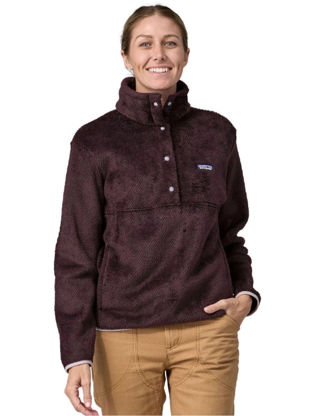 Patagonia Women's Dark Plum Cozy Teddy Snap Pullover